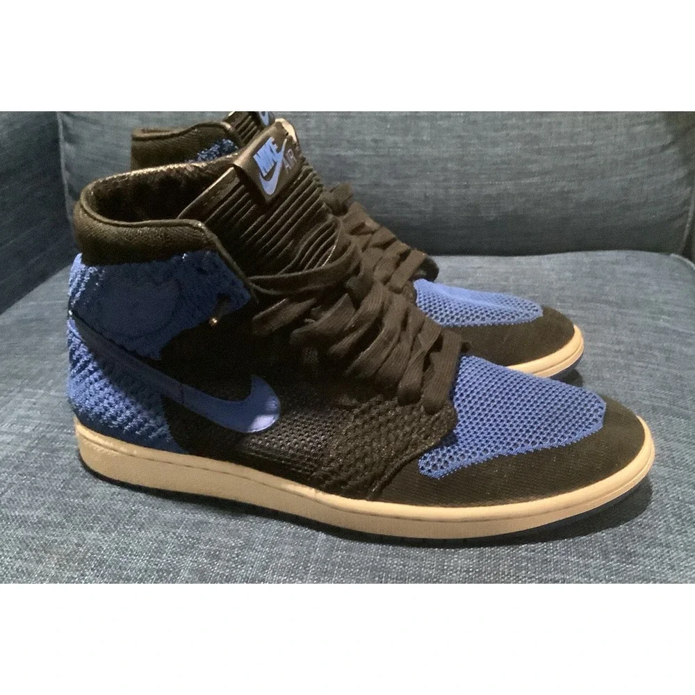 Air Jordan 1 Retro Royal Flyknit Men's 11 Sneakers Shoes